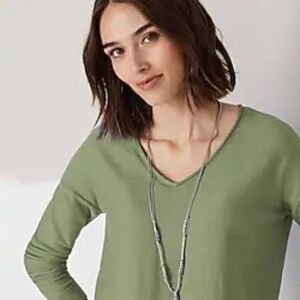 New With Tags J.Jill Simple Essence V-neck Pullover In Green Escape (4X)